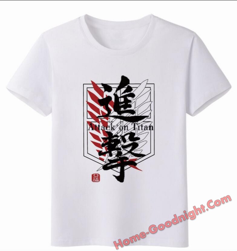 Attack on Titan White Men Anime Fashion T-shirts